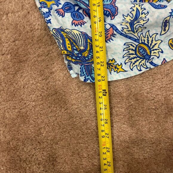 Roller Rabbit Blue Amanda Linen Lulu Set Polo Pajamas Paisley Print - Picture 6 of 10